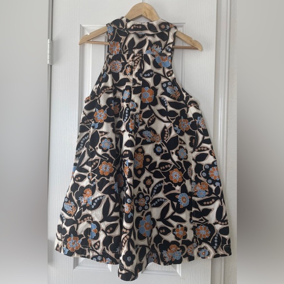 Free People Floral Halter Mini Dress - White, Black & Blue - Picture 5 of 12